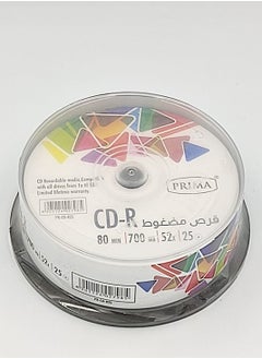 PRIMA 25-Piece Media On Spindle CD CD-R 52X Multicolour  - Image 1