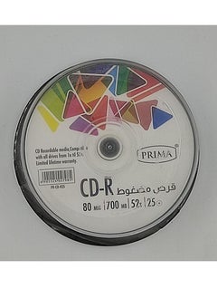 PRIMA 25-Piece Media On Spindle CD CD-R 52X Multicolour  - Image 2