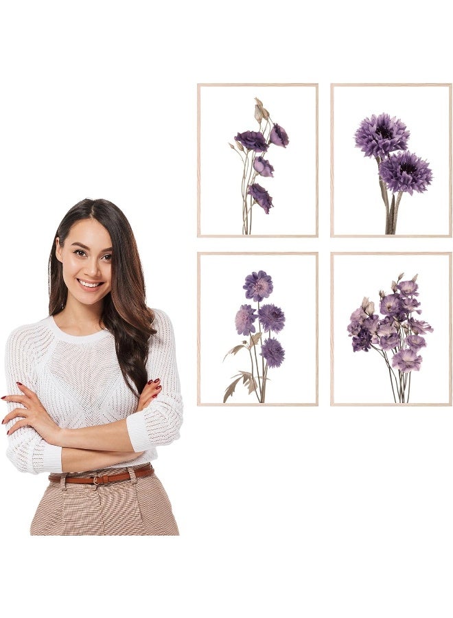 Insire Set of 4 Purple Flower Prints - Image 5