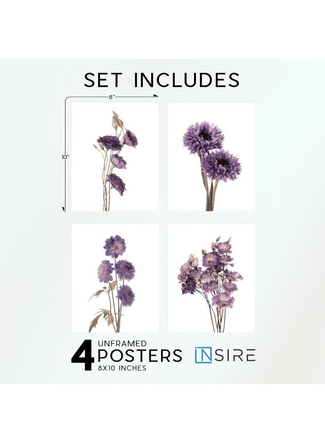 Insire Set of 4 Purple Flower Prints - Image 2
