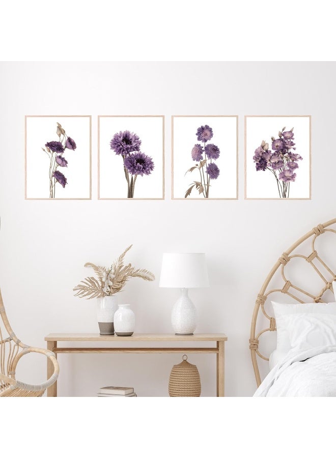 Insire Set of 4 Purple Flower Prints - Image 4