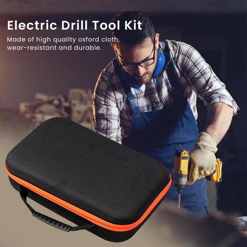Serplex Power Drill Storage Bag Portable Carry Bag for Electric Drill Accessories Bag with Handle Electric Drill Tool Bag Organizer Bag 27x20x7cm No Tools Included - Image 2