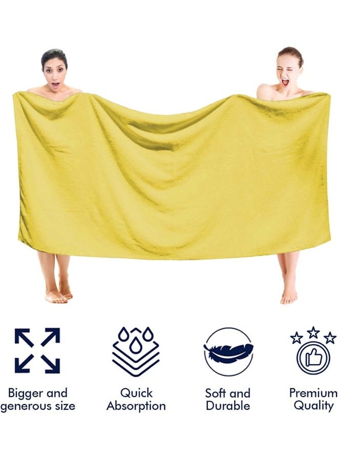 SALBAKOS  Premium Turkish Jumbo Bath Sheet 100 Turkish Cotton Absorbent  Ultra Comfy Bath Towel Sheets for Hotel  Spa  40x80 Yellow - Image 4