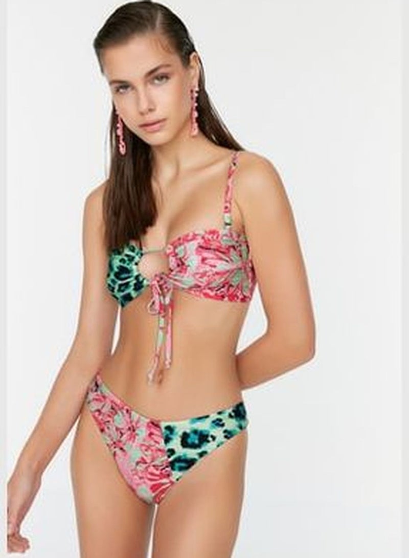 trendyol Leopard Pattern Color Block Bikini Bottoms TBESS22BA0315 - Image 3