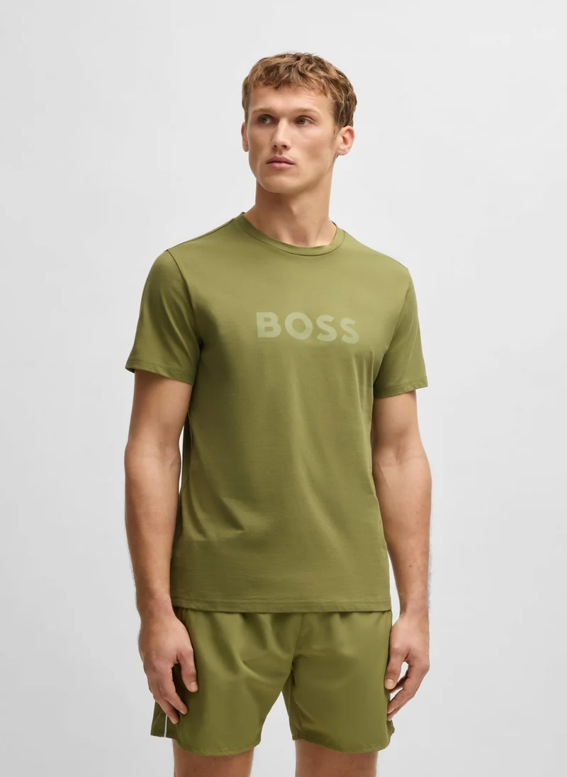 BOSS Cotton-jersey T-shirt with SPF 50+ UV protection