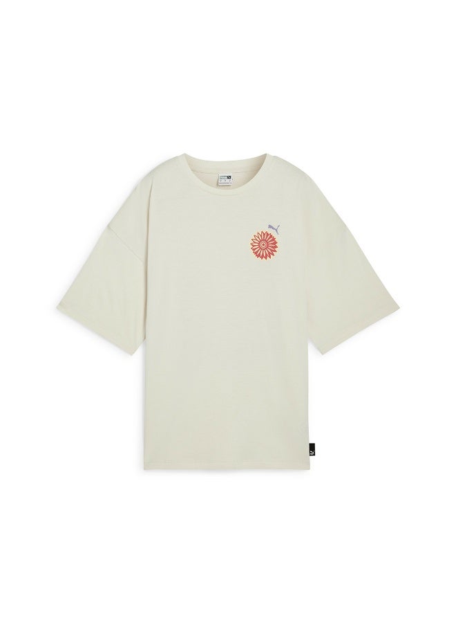 PUMA Graphics Bloom Oversized Tee Alpine Snow  - Image 1