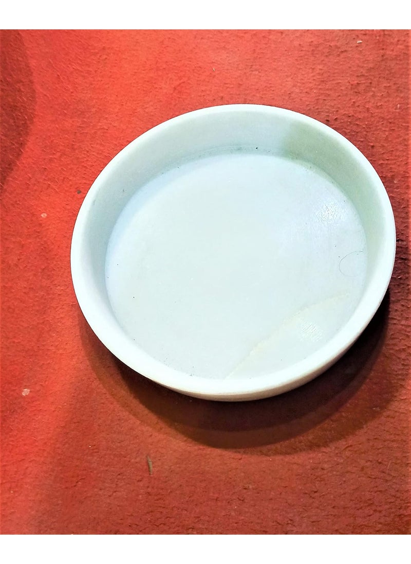 R&M - RM (6 inch) Marble Round Plate | Marble Bowl | Vase Filler Pebbles | Center Table Bowl | Marble Bowl for Decoration | Marble Bowl for Puja | Marble Candle Holder Bowl - Image 1