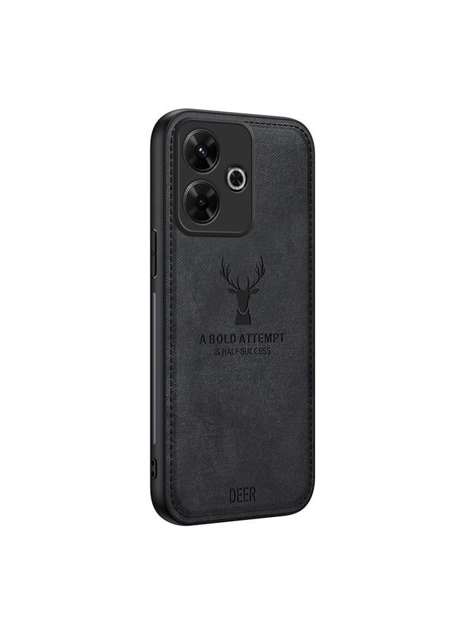 The Bros Case For Xiaomi Redmi Note 13R Deer Head Cloth Skin All-inclusive Phone Case