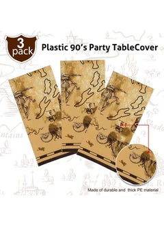 Irenare Pirate Party Tablecloth Treasure Map Tablecover Plastic Island Treasure Table Covers Pirate Nautical Party Supplies For Treasure Theme Birthday Party Decoration 54 X 108 Inches (3 Pieces)  - Image 4