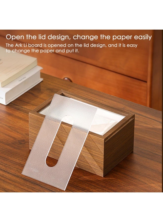 Tissue Box Holder, Napkin Box, Home Living Room Table Walnut Tissue Box for Living Room, Bedroom, Office, Car(ice crack) - Image 3