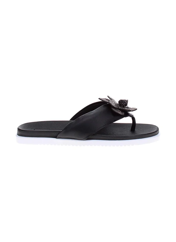 Moleca Moleca Ladies Flat Sandals Black | Made In Brazil