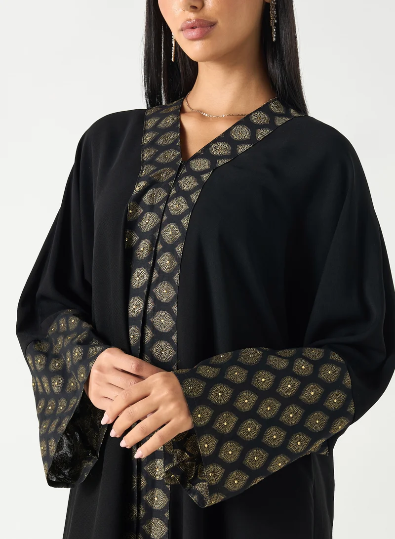 Hadiyath Al Madinah HM - Patterned Sleeve Abaya