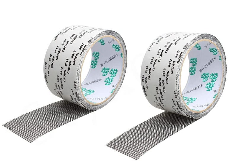 DHVAJ Window Screen Repair Kit Tape 2 x 80 Strong Adhesive Waterproof Fiberglass Covering Mesh Tape for Covering Window Door Tears Holes Screen Patch Repair Kit Pack 2 - Image 1