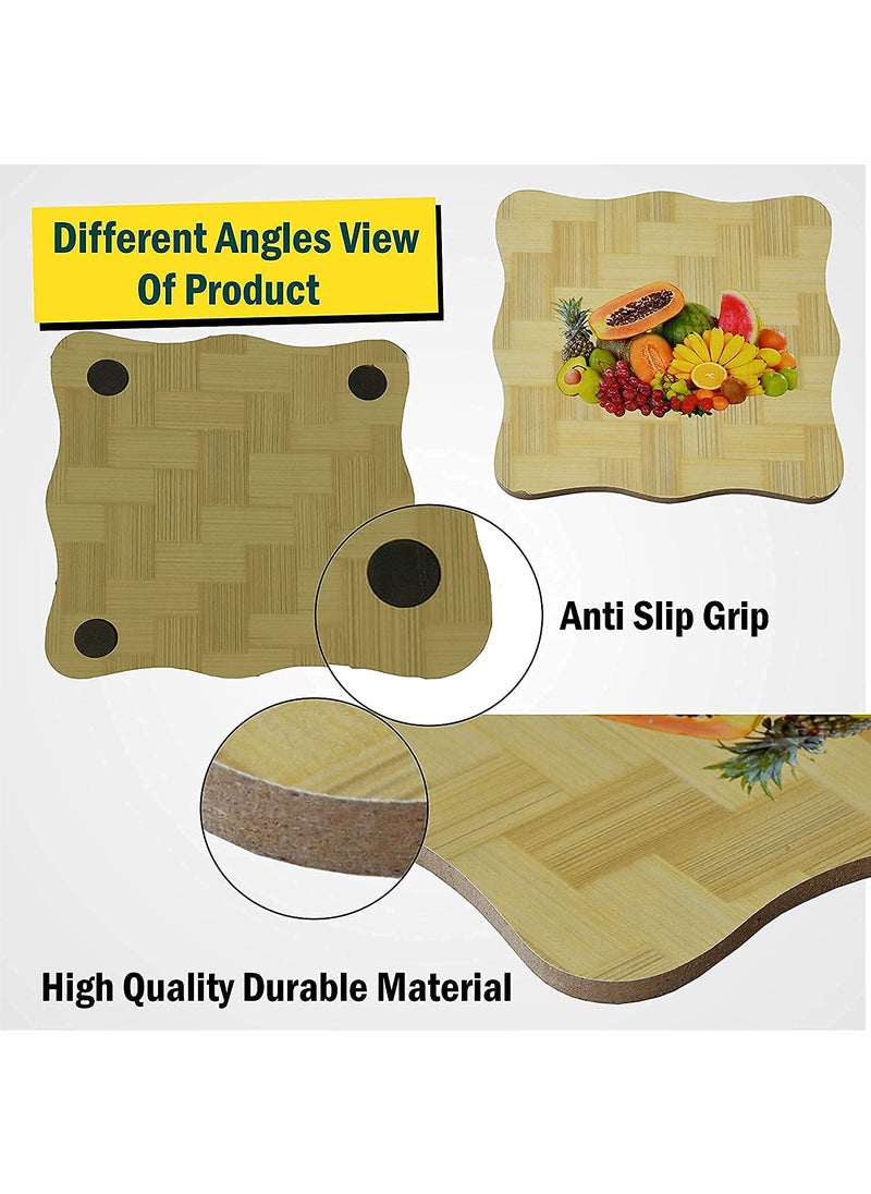 istore istore Wooden Heat Resistance Eco Friendly Hot Pot Mat for Coffee Bowl Dining Table Place Mat Accessories Big Pans Pots Fruits Design Pad Rest Stand (Multicolor) (4)  - Image 4