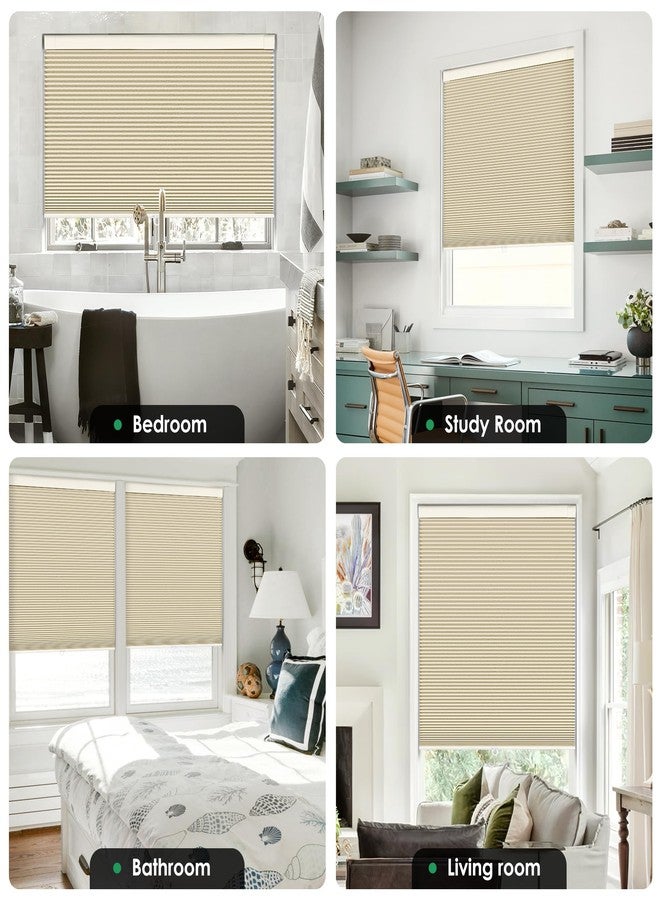 LazBlinds No Tools No Drill Cordless Cellular Shades, Blackout Light Blocking Honeycomb Shades for Home, Thermal Insulation Blinds for Windows, 22" W x 64" H, Beige - Image 5