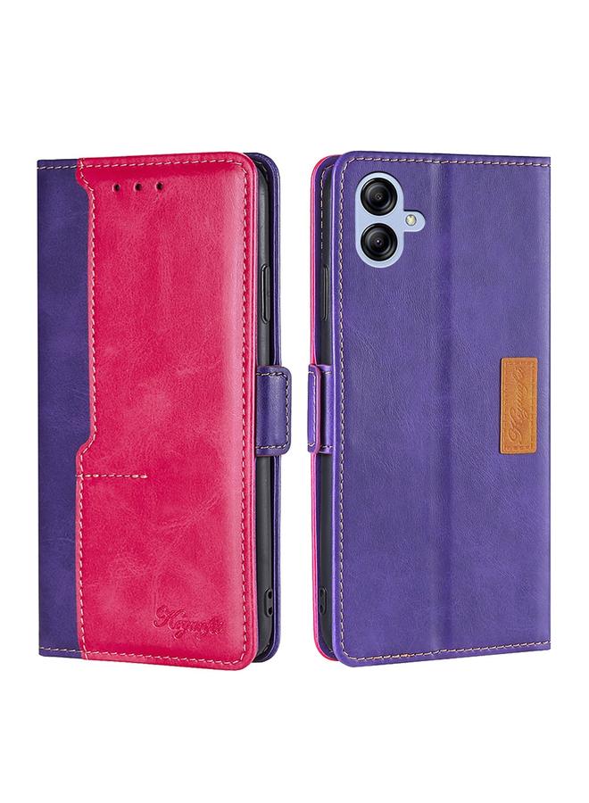 S-TOP Case For Samsung Galaxy A04e 4G Contrast Color Side Buckle Leather Phone Case - Image 1