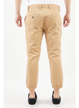 LACOSTE Men Custom Slim Fit Solid Jogger Pants, Dark Beige  - Image 4