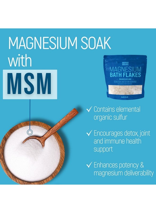 Magnum Solace Magnesium Flakes With Msmmagnesium Chloride Flakesdead Sea Salts For Soaking 10 Lbs - Image 3
