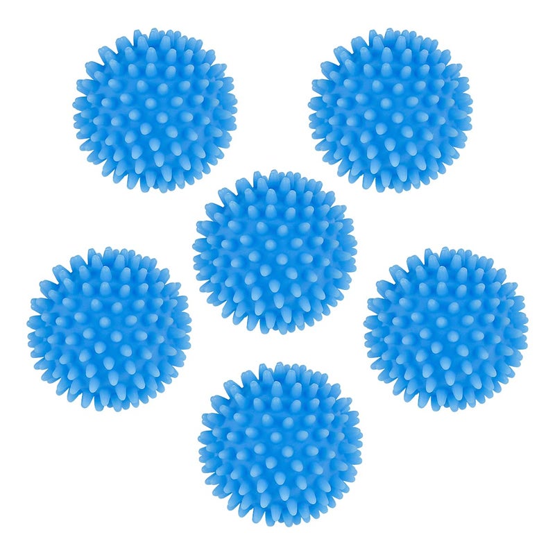 Tenalleys 6 Pcs Dryer Balls, 2.5 in Reusable Laundry Soften and Fluff Laundry Washing Balls (Blue) - Image 1