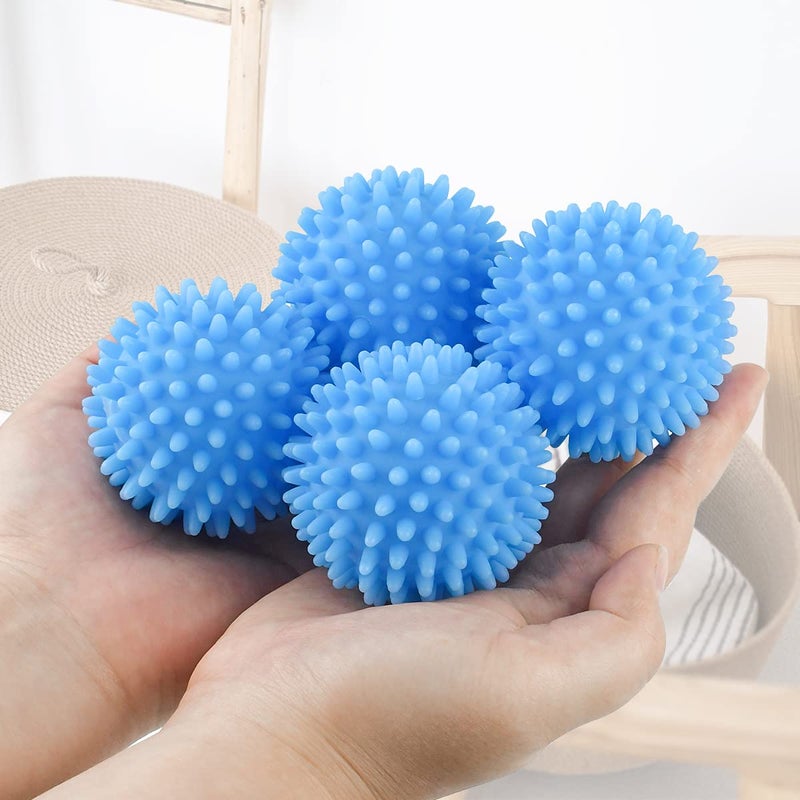 Tenalleys 6 Pcs Dryer Balls, 2.5 in Reusable Laundry Soften and Fluff Laundry Washing Balls (Blue) - Image 4