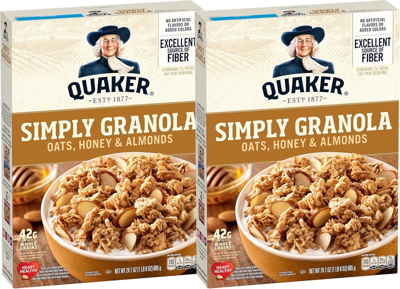 Quaker Simply Granola Oats, Honey & Almonds - Twin Pack (24.1 oz each) - Image 1