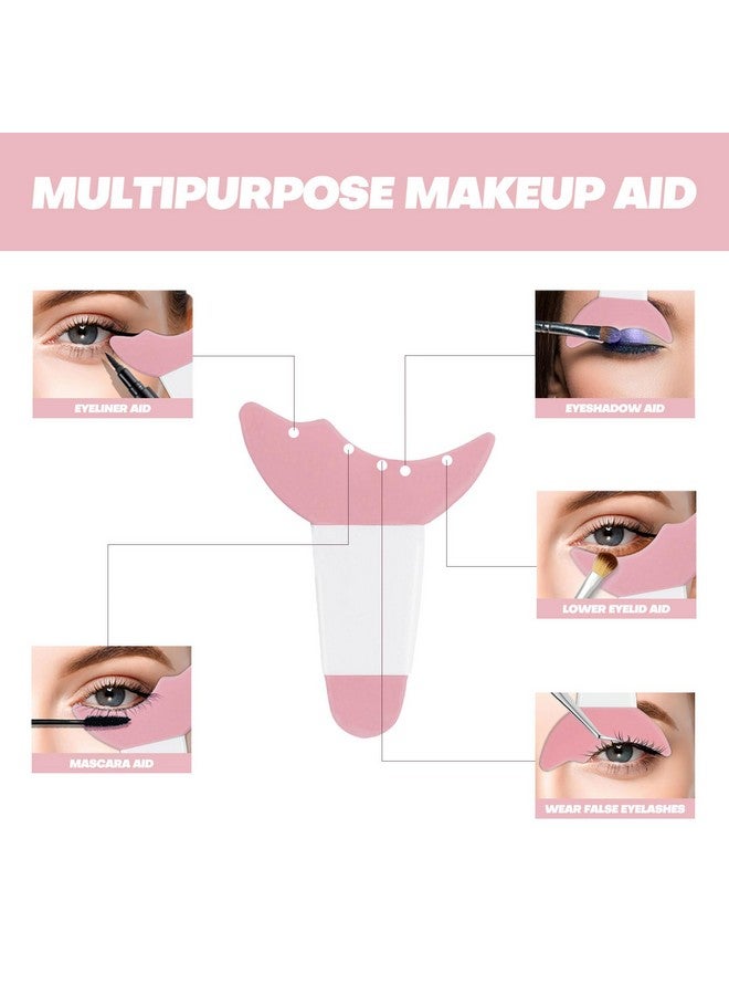 Sumeitang SUMEITANG Eyeliner Stencils 2Pcs Reusable Silicone Eyeliner Aid Mascara Shield Multifunctional Makeup Stencil for Beginners Eyeliner Eyelash Eyeshadow Lipstick Applicator Guide Tool Easy to Use-Pink - Image 5
