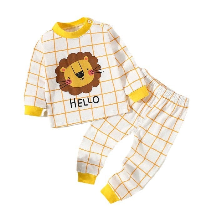 Home Clothes Cotton Suit 2024 Autumn Long Sleeve Underwear For Boys And Girls Autumn Pants Middle And Big Children Pajamas Children'S Clothing - Image 5
