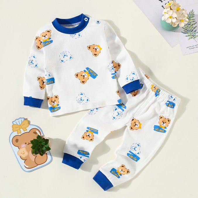 Home Clothes Cotton Suit 2024 Autumn Long Sleeve Underwear For Boys And Girls Autumn Pants Middle And Big Children Pajamas Children'S Clothing - Image 3