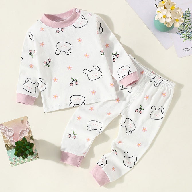 Home Clothes Cotton Suit 2024 Autumn Long Sleeve Underwear For Boys And Girls Autumn Pants Middle And Big Children Pajamas Children'S Clothing - Image 4