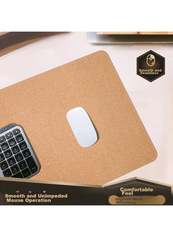 Exco Cork Double-sided Multi-purpose Leather Mouse Pad, Large Desk Mat, Long Office Computer Writing Desk Pad, Pure Leather, Solid Color, Waterproof, Gaming Keyboard, 9708 - Image 4