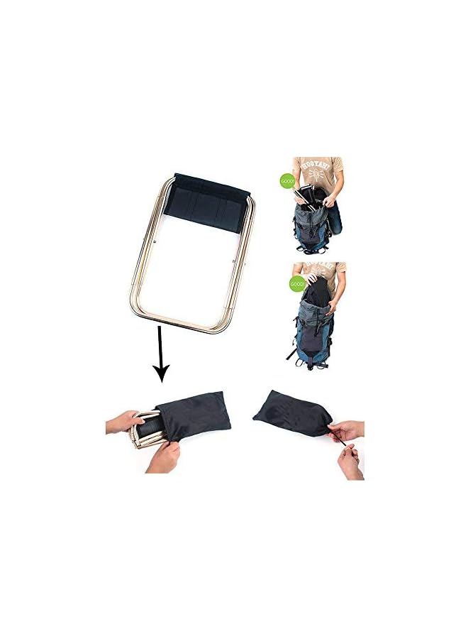 PROMASS Outdoor Folding Chair Mini Fishing Stool Portable Lightweight Chair For Camping Hiking Barbecue With Carry Bag, Aluminium Alloy Folding Stool - Image 4