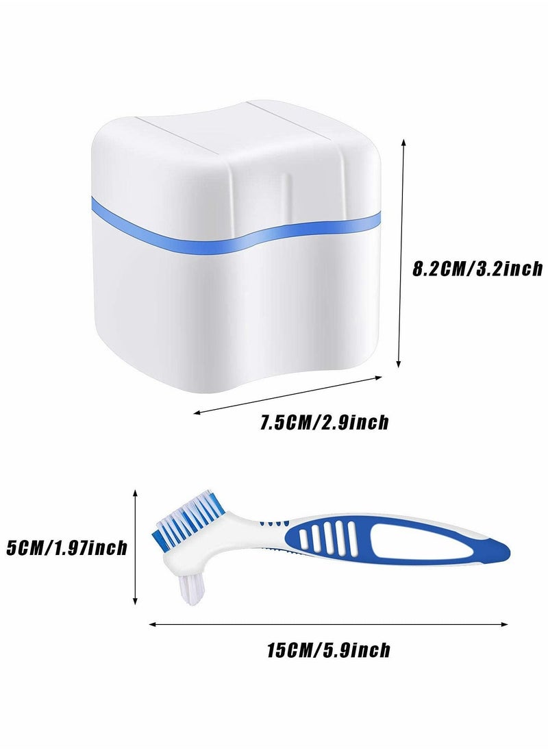 Excefore Denture Cleaner Box and Brush Set, 2 Pack Denture Bath Cases Denture Cups with 2 Pack Denture Cleaner Brushes  - Image 2