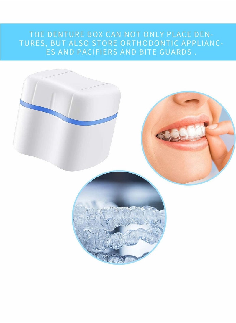Excefore Denture Cleaner Box and Brush Set, 2 Pack Denture Bath Cases Denture Cups with 2 Pack Denture Cleaner Brushes  - Image 4