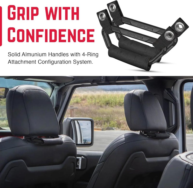 GPCA GP BackGrip LITE, Headrest Car Passenger Hand Grip for Truck & Car Wrangler JL JT JK Handle for Offroad, Kids & Seniors, Patented Jeep Accessories - Image 5