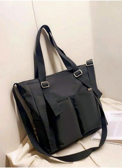 WooFree Large Capacity Messenger Bag Tote Bag for Men and Women Black 