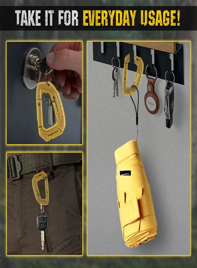 M-Tac Military Plastic Tactical Carabiners - Multi Purpose Carabiner Clip Tactical D Ring - Plastic D-Clips Pack of 5 (Coyote) - Image 5