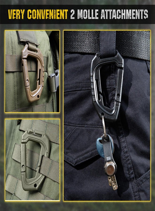 M-Tac Military Plastic Tactical Carabiners - Multi Purpose Carabiner Clip Tactical D Ring - Plastic D-Clips Pack of 5 (Coyote) - Image 4