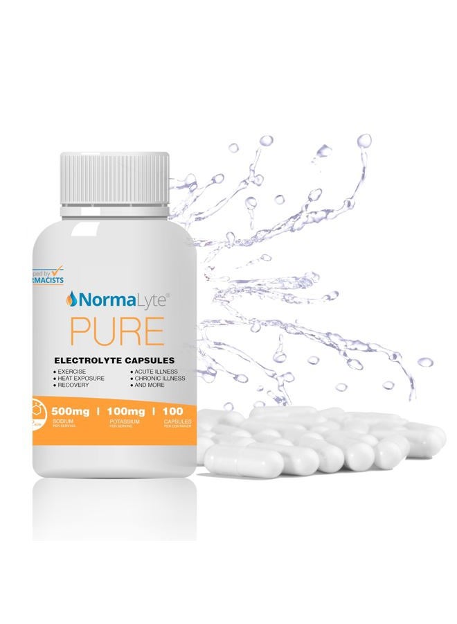 NormaLyte Electrolyte Capsules | 100 Count | Hydration Salt Tablets with Essential Minerals | Replenish Electrolytes for Energy, Stamina & Muscle Recovery - Image 1