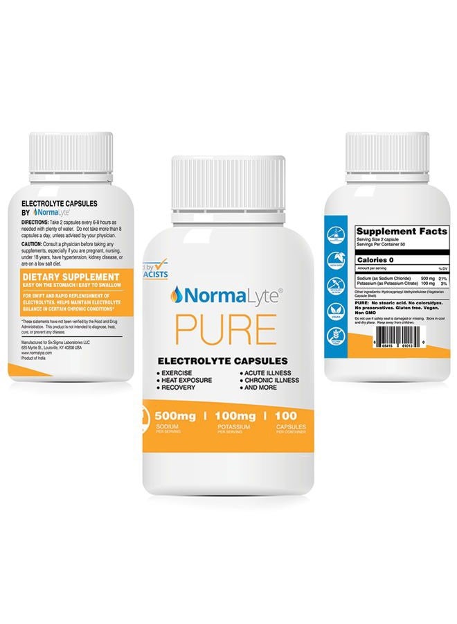 NormaLyte Electrolyte Capsules | 100 Count | Hydration Salt Tablets with Essential Minerals | Replenish Electrolytes for Energy, Stamina & Muscle Recovery - Image 3