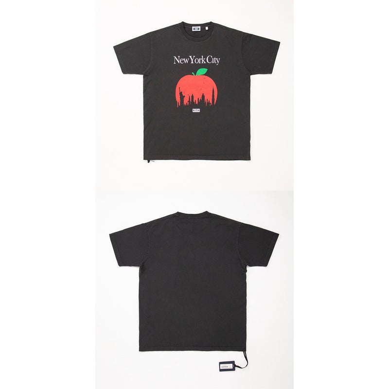 Kith Short-Sleeved High Street Loose New York City Limited Graffiti Round Neck Printed Vintage Trendyy T-Shirt For Men And Women - Image 1
