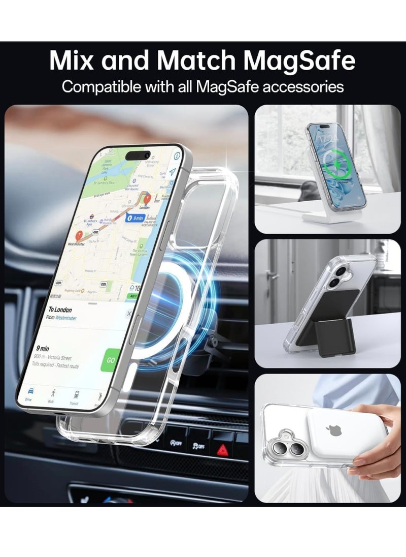 Generic iPhone 16 Case Clear Magsafe Ultra Thin Cover Anti-Yellowing Magnetic Cases with Screen Protector and Camera Lens Protector, Full Coverage Set for Apple iPhone 16 6.1 inch  - Image 3