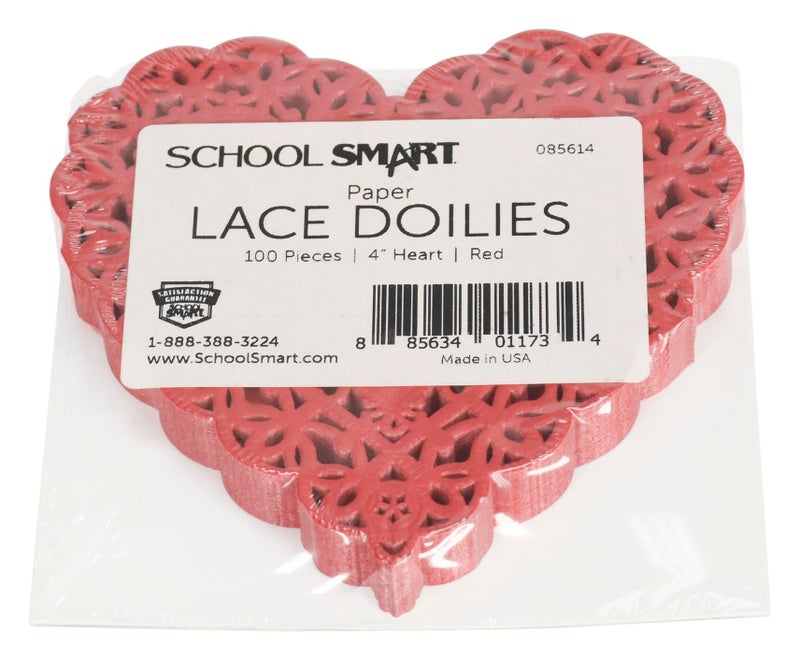School Smart دوالي قلب مزخرف من ورق سكول سمارت، 4 بوصات، أحمر، عبوة من 100 - Image 2