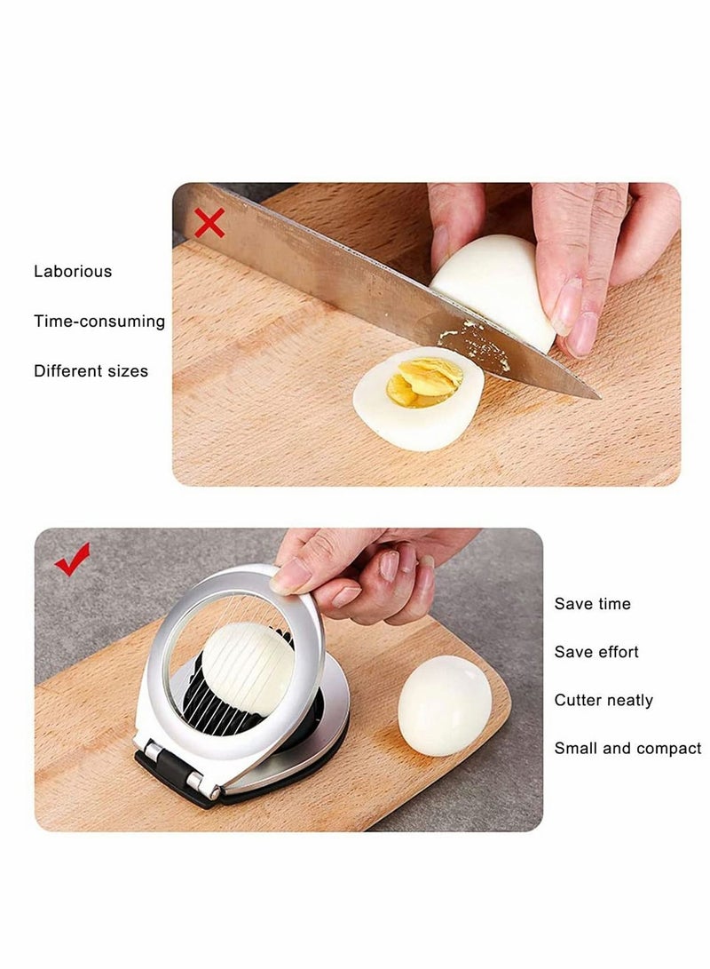 NIBEMINENT Egg Slicer Cutter Multipurpose PP Plastic 304 Stainless Steel Wire for Hard Boiled Eggs Heavy Duty Kitchen Accessories Fruit Essential Cooking Tools - Image 3