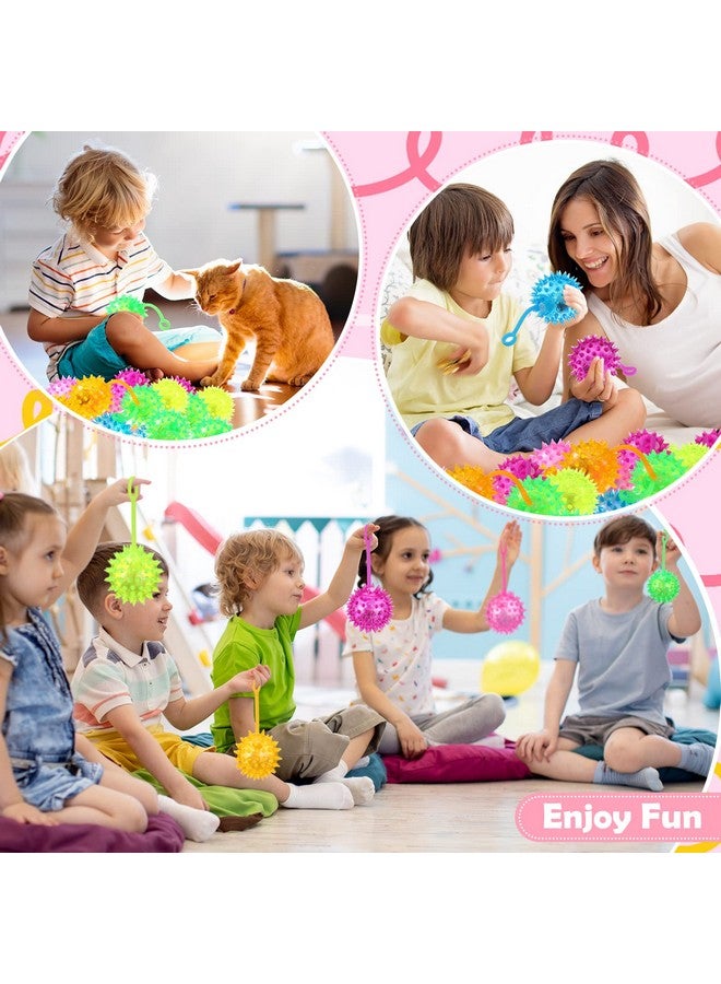 18 Pieces Light Up Led Ball Spiky Bouncy Ball Flashing Squeaky Ball Multicolor Puffer Balls Stress Relief Balls Rubber Sensory Toy Carnival Prizes Bulk Party Favors For Kids Teens Adults