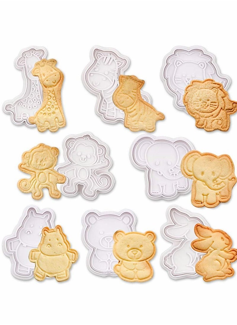 8 pcs Cookie Cutters Stamper, Animal 8 Pcs Fondant Plunger Stamps, Giraffe, Zebra, Lion, Monkey, Elephant, Hippo, Bear, Rabbit (Daily Cutter Set) - pzsku/Z9B9402884578A237E1B0Z/45/_/1684223816/b3194927-76a4-4835-8b36-8c34c5a2b92f