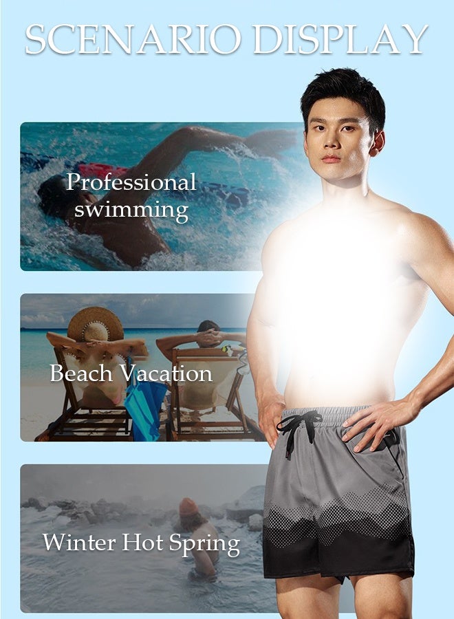 DUNISO Men's Swimming Trunks with Compression Liner, Double Layer Quick Dry Beach Shorts with Adjustable Belt Loose Breath Swim Shorts Swimwear Bathing Suits for Beach and Swimming  - Image 2