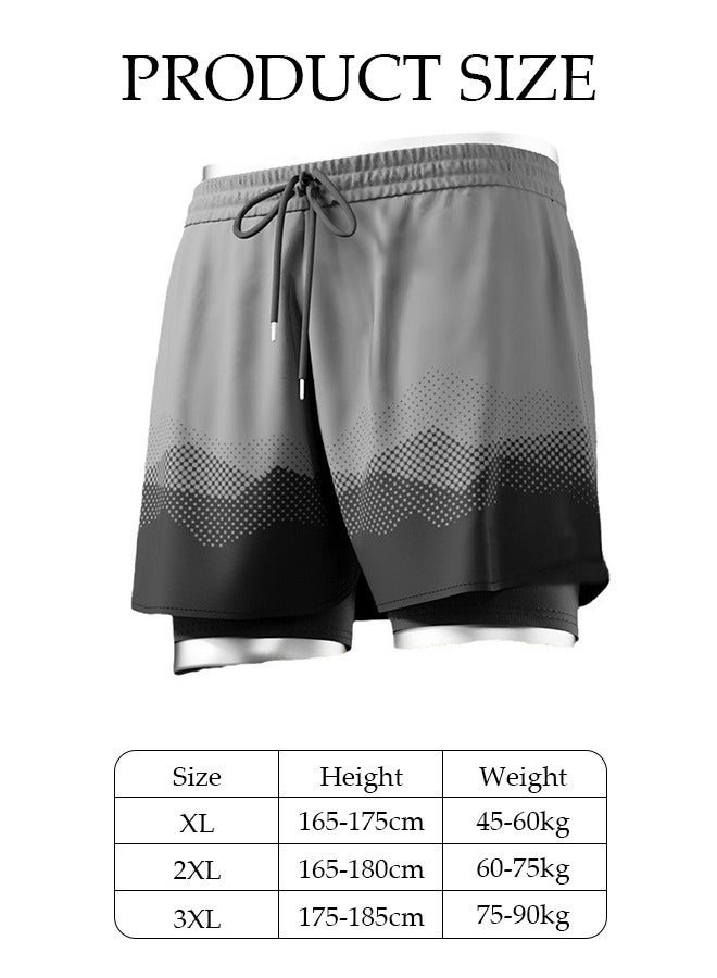 DUNISO Men's Swimming Trunks with Compression Liner, Double Layer Quick Dry Beach Shorts with Adjustable Belt Loose Breath Swim Shorts Swimwear Bathing Suits for Beach and Swimming  - Image 4