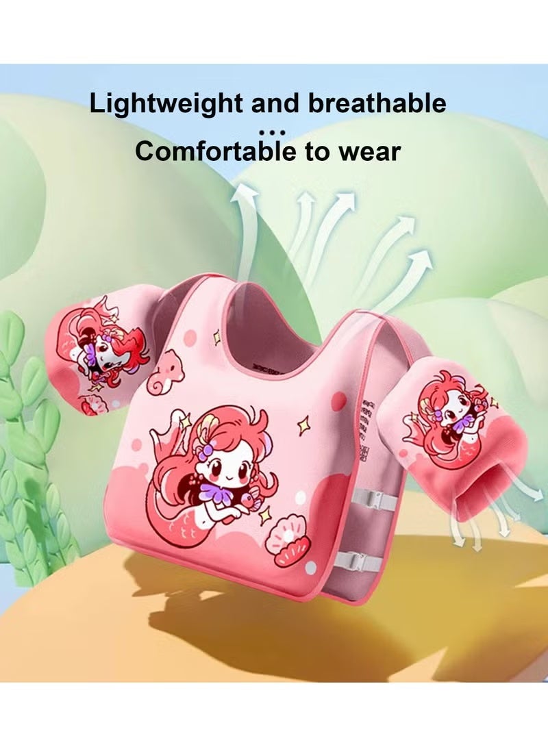 Vphom Toddler Swim Vest for Kids 20–50 lbs (10–23 kg), Cartoon Water Wings Floaties with Arm Bands, Shoulder Straps & Safety Buckle – Non-Inflatable Swim Float Vest for Children Learning to Swim - Image 5