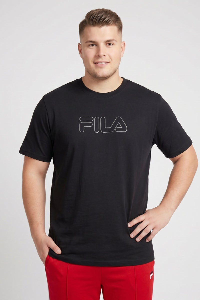 FILA Men Sportswear Fit Short Sleeve Outdoor T-Shirt, Black - Image 1