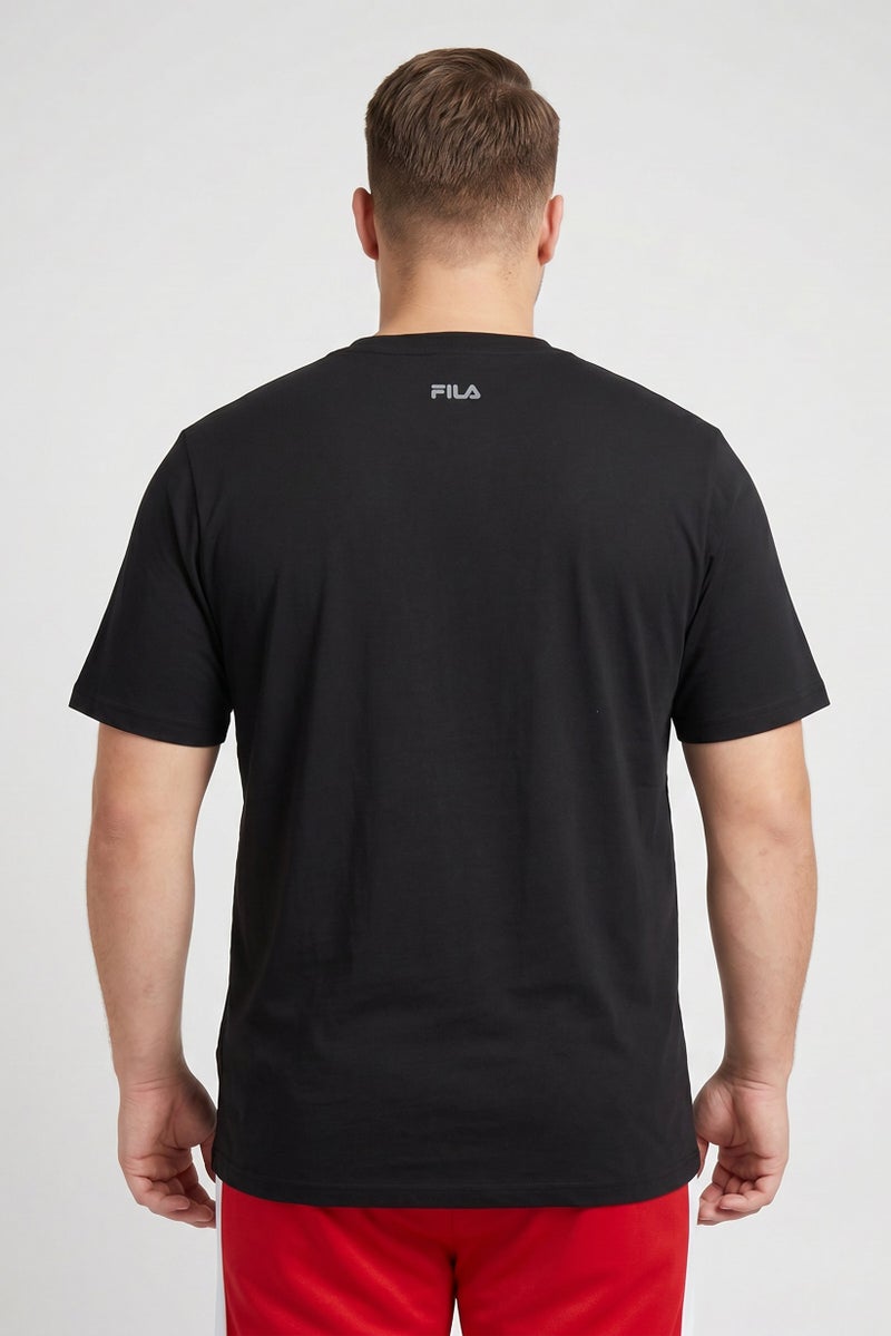 FILA Men Sportswear Fit Short Sleeve Outdoor T-Shirt, Black - Image 4